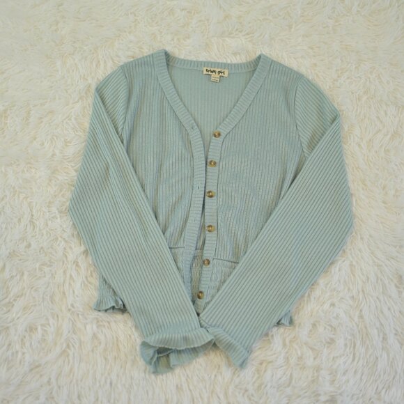 Girls 2-Piece Multi Color Strip Romper Pants Long Sleeve Button Sweater Size L - Picture 5 of 6